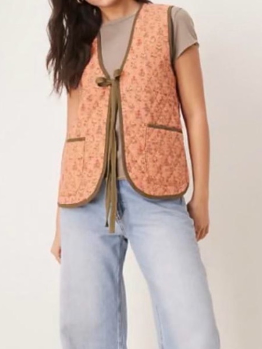 Free People Claudine Quilted Floral Vest